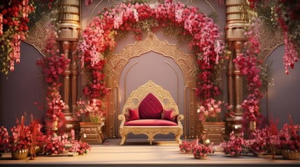 Use unique flower and color combination for the wedding hall decoration.
