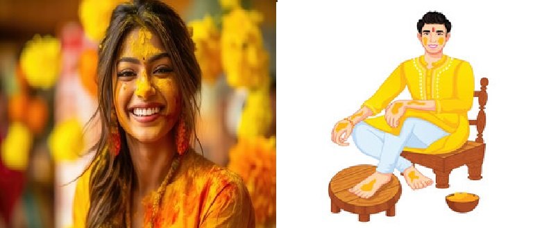 Haldi is an auspicious Indian wedding ritual.