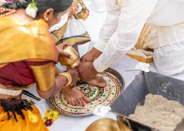 Washing the groom's feet is crucial in the Madhuparka ritual. 