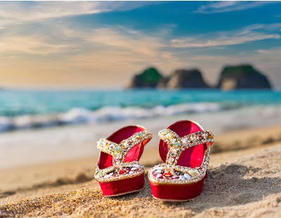 Choose wedges or sandals for your beach wedding day.