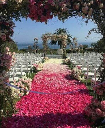 Floral pathways are another way of incorporating flowers creatively in your big day. 