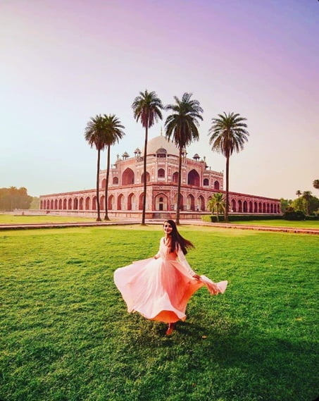 Humayun’s Tomb is one of the first Mughal monuments opposite Nizamuddin Dargah.