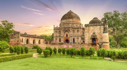 The Lodhi garden has impressive Indo-Islamic architecture.