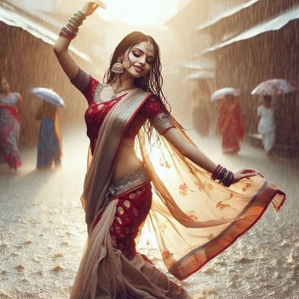 Create a special moment with a rain dance. 