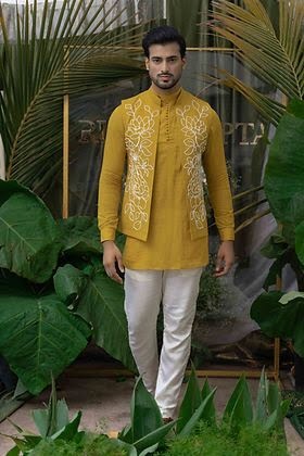 Try a short kurta and a pant with jacket.