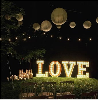 Light-up lettering will let your guests know they are in the right place and that you are celebrating with them!