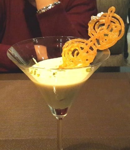 Imagine a freshly made, crispy jalebi paired with creamy Rabri in individual shot glasses.