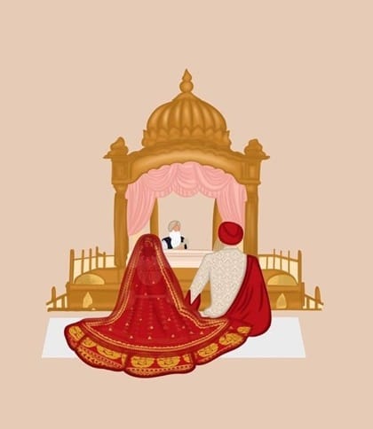 It is the significant wedding ritual that takes place in the Gurudwara.