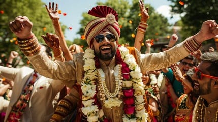 This commences the arrival of the groom and his relatives at the bride’s house for the marriage ceremony. 