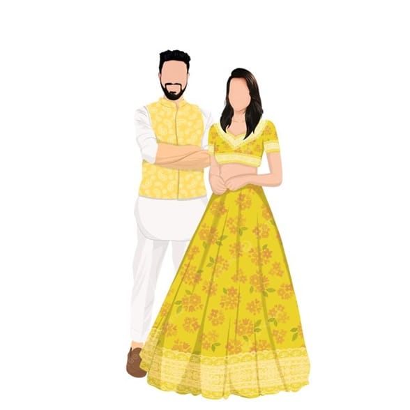 White and yellow will create a sensation during your Haldi event.