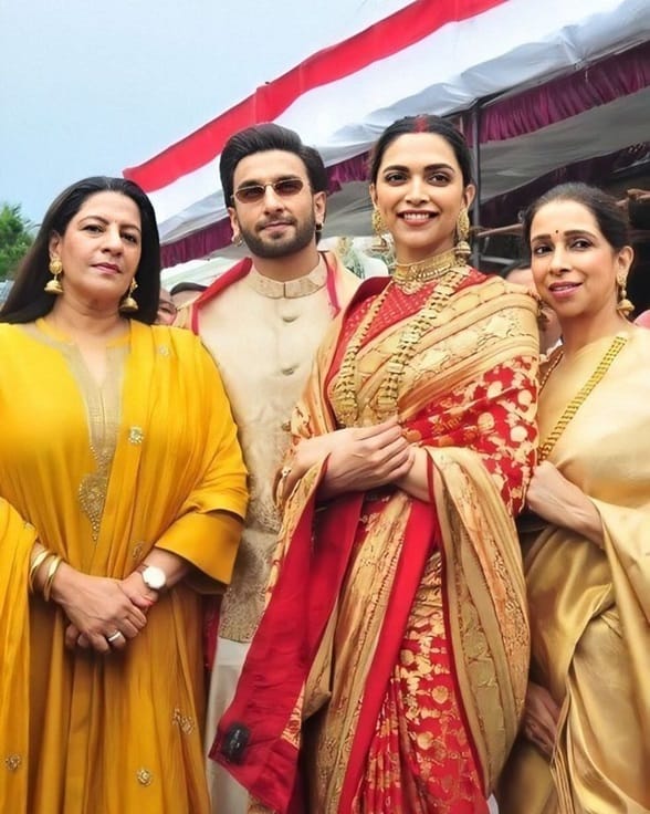 The red Benarasi saree Dipika Padukone wore on her wedding anniversary is an honorary mention.