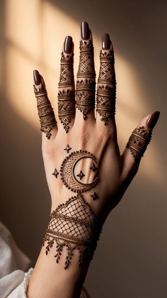 Design your Mehendi while creating a celestial patterns.