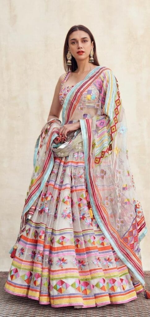 A phulkari bridal lehenga is the perfect choice for an Indian wedding.